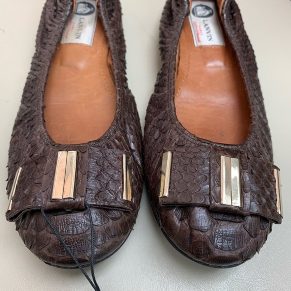 Lanvin Snakeskin Ballet Flats - Picture 7 of 8